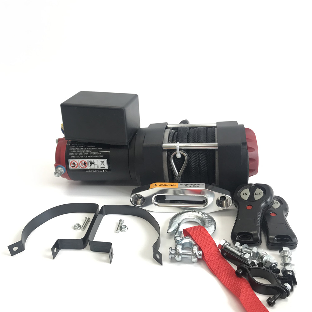 Atv Winch 3000Lb - Treuil électrique tout-terrain, treuil électrique noir,