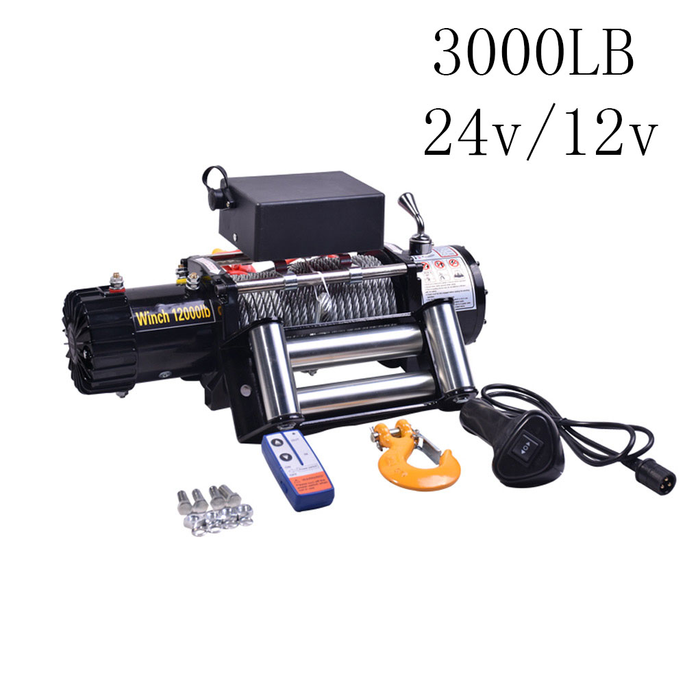 Atv Winch 3000Lb - Treuil électrique 12V/24V, 3000lb, pour remorque
