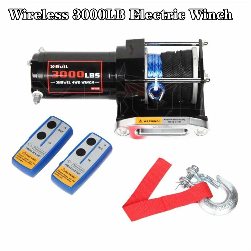 Atv Winch 3000Lb - Treuil électrique sans fil pour voiture,