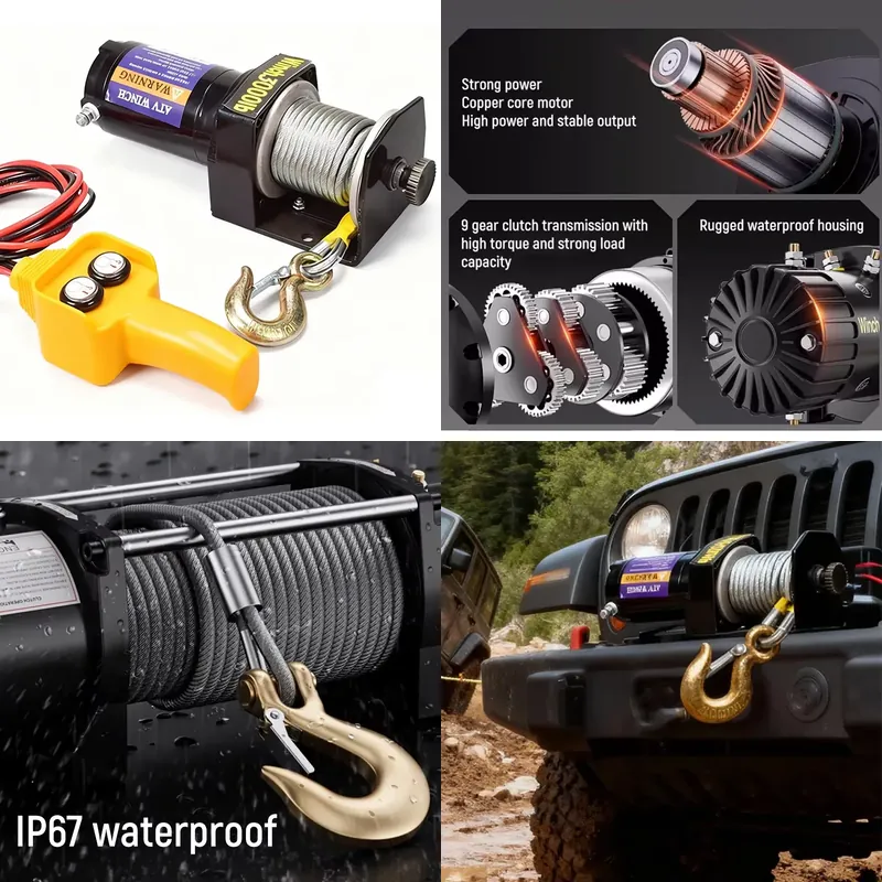 Treuil électrique portable 12V - Atv Winch 3000Lb avis et prix