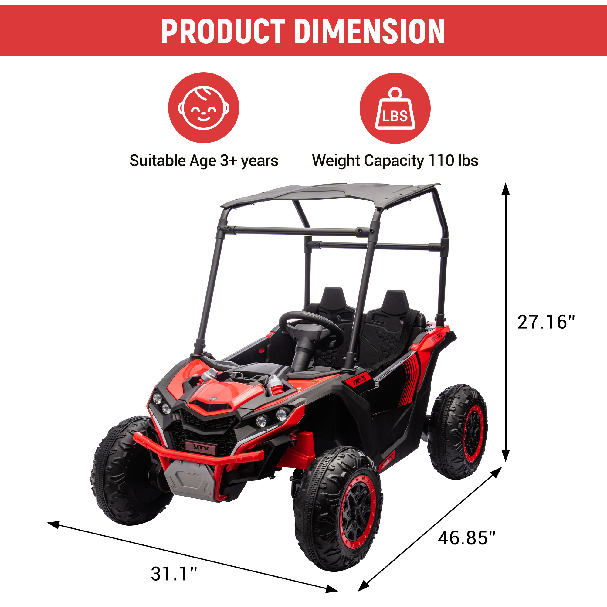 UTV électrique 24V pour enfant - Electric Utv 4 Seater avis et prix