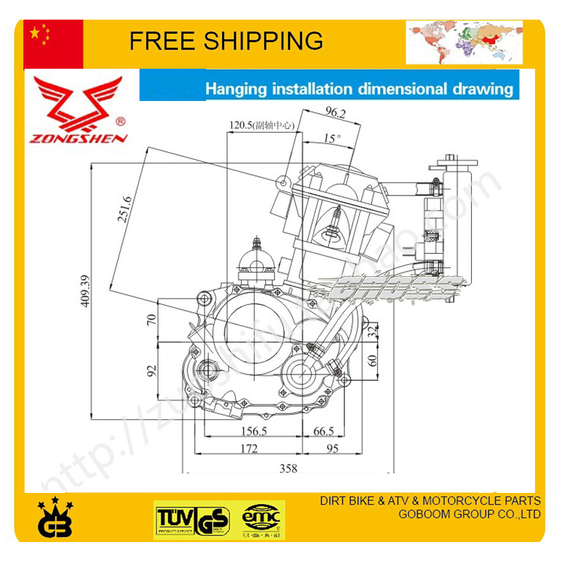 Pour zongshen 250cc CB250 mote - Atv 250Cc 4 Stroke avis et prix